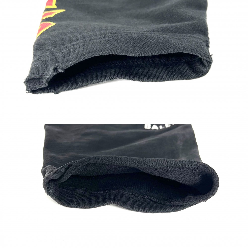 【開店SALE】 BALENCIAGA バレンシアガ パーカー プルオーバー スピードハンターズ トップス アップサイドダウンフーディ ロゴプリント 服 アパレル 698156 ブラック 黒 グレー 秋 冬 コットン メンズ【中古品】