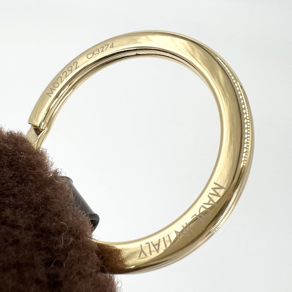 【開店SALE】 LOUIS VUITTON ルイヴィトン バッグチャーム LVパウ 肉球 フルールドゥ モノグラム キーホルダー ファー レザー M02292 ブラウン 茶 ゴールド金具 レディース【中古品】