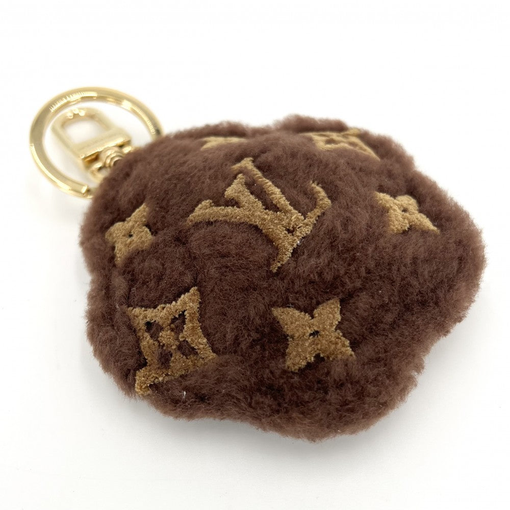 【開店SALE】 LOUIS VUITTON ルイヴィトン バッグチャーム LVパウ 肉球 フルールドゥ モノグラム キーホルダー ファー レザー M02292 ブラウン 茶 ゴールド金具 レディース【中古品】
