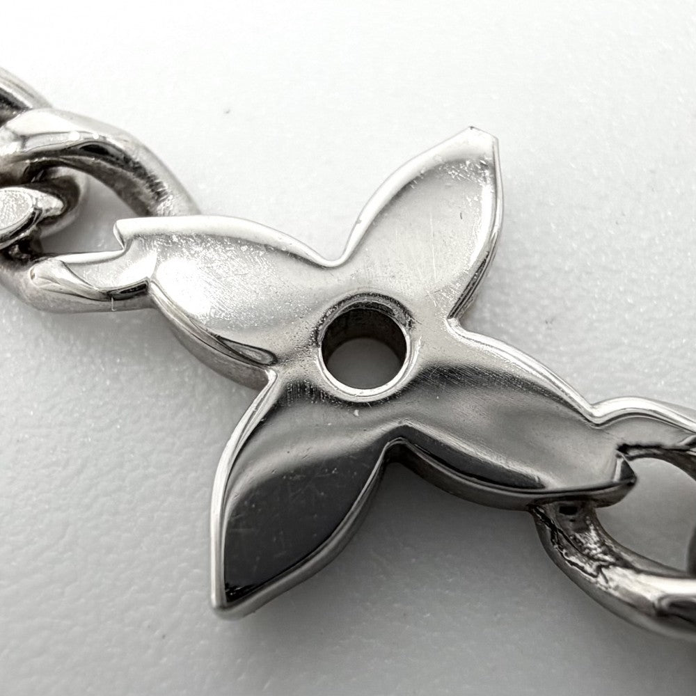 LOUIS VUITTON ルイヴィトン ネックレス モノグラムフラワー ネックレス･モノグラム ロウ アクセサリー M01490 シルバー メンズ 約25.9g【中古品】