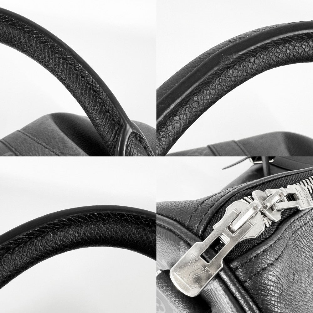 【開店SALE】 LOUIS VUITTON ルイヴィトン ボストンバッグ 2WAY ショルダーバッグ タイガラマ キーポルバンドリエール50 Keepall Bandouliere50 トラベルバッグ 旅行バッグ M53763 ブラック 黒 シルバー金具 メンズ【中古品】