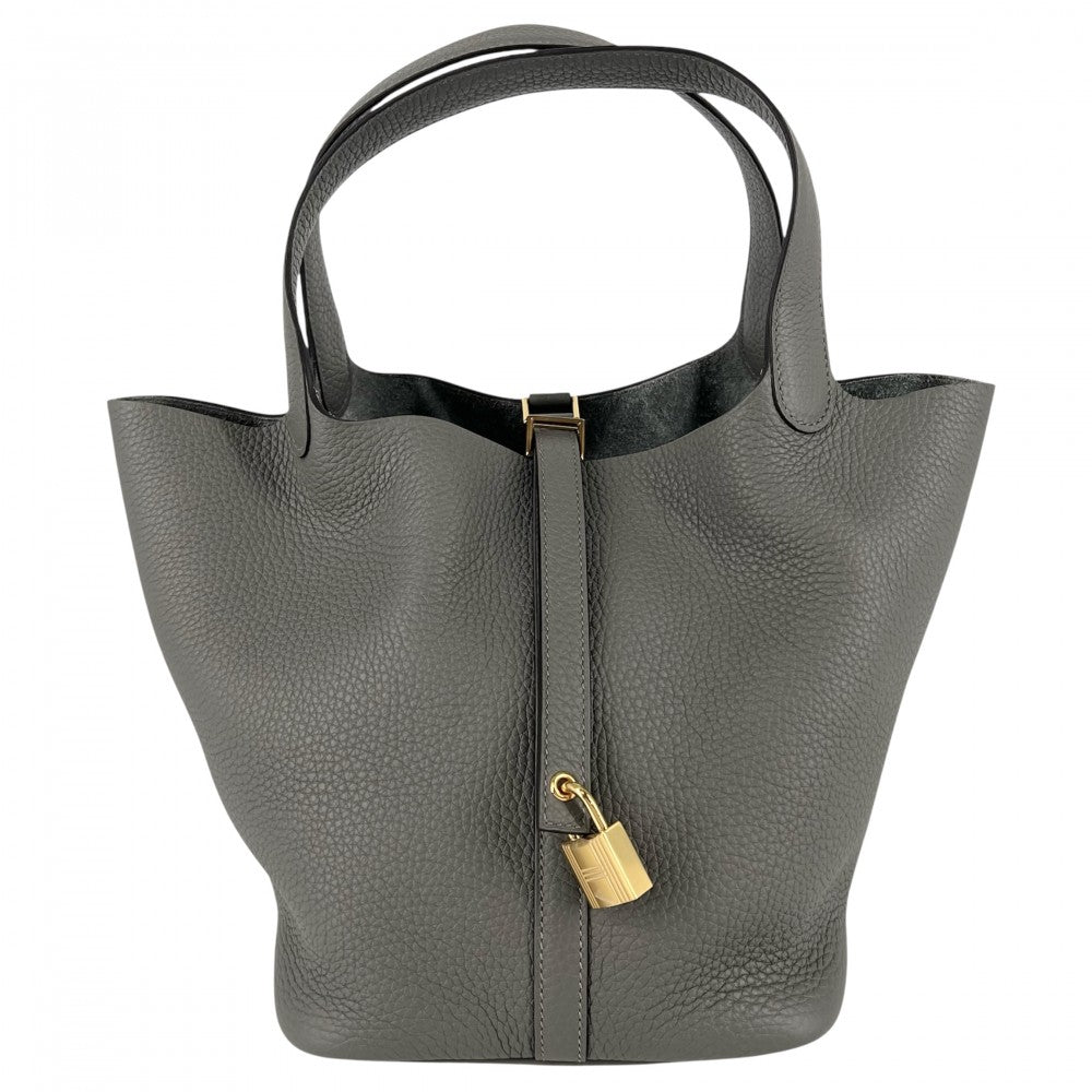 HERMES エルメス ハンドバッグ ピコタンロックMM グレー U刻印 トリヨン エタン ゴールド金具 レディース 2022年【中古品】
