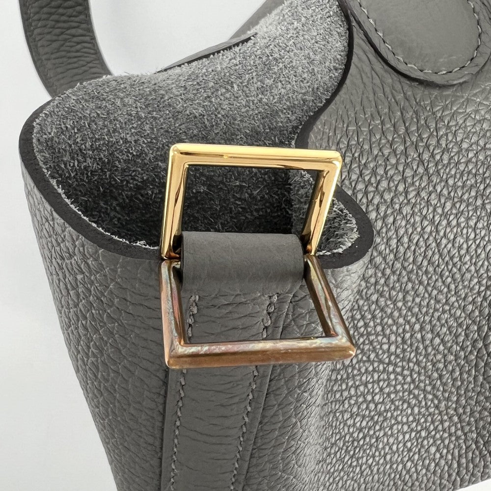 HERMES エルメス ハンドバッグ ピコタンロックMM グレー U刻印 トリヨン エタン ゴールド金具 レディース 2022年【中古品】