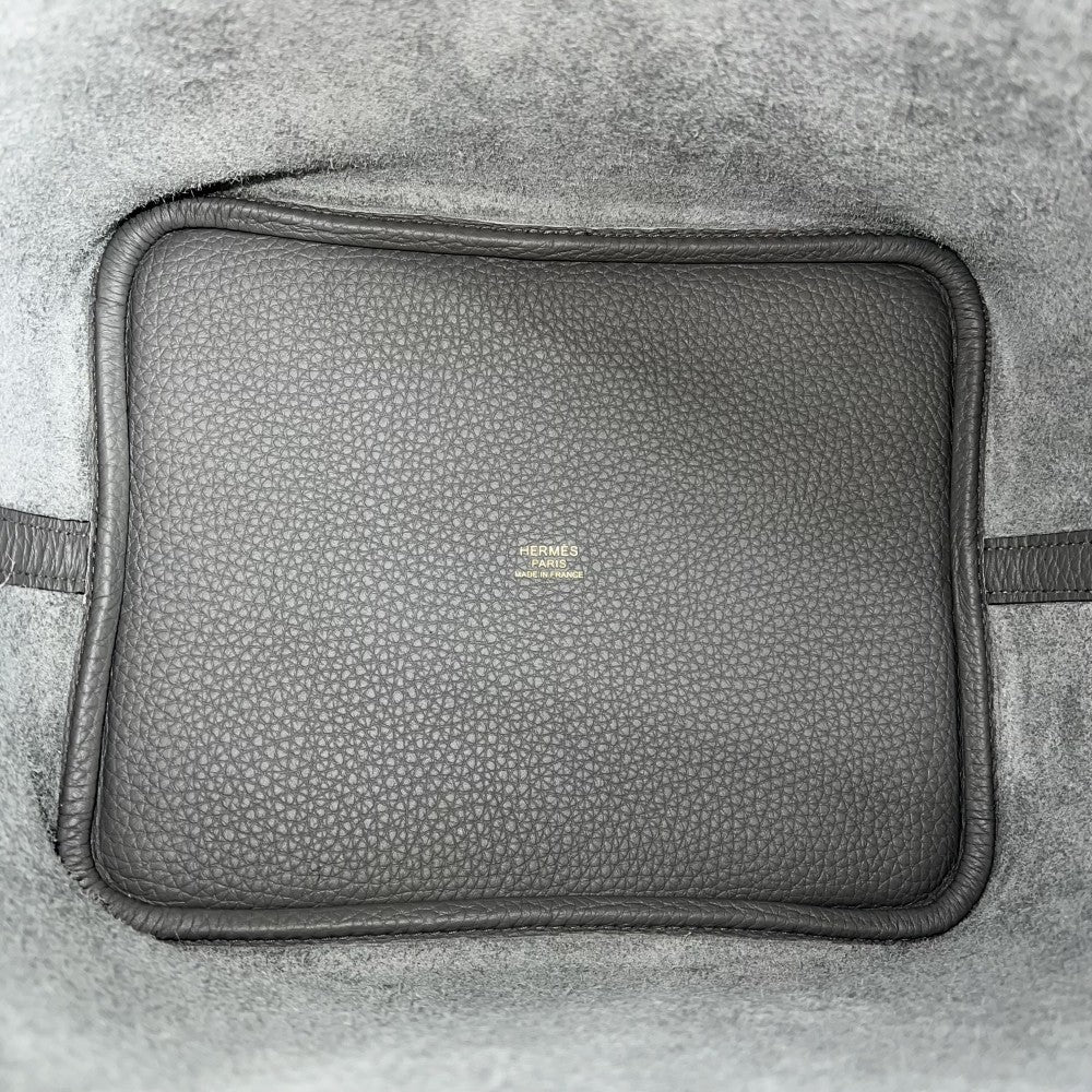 HERMES エルメス ハンドバッグ ピコタンロックMM グレー U刻印 トリヨン エタン ゴールド金具 レディース 2022年【中古品】