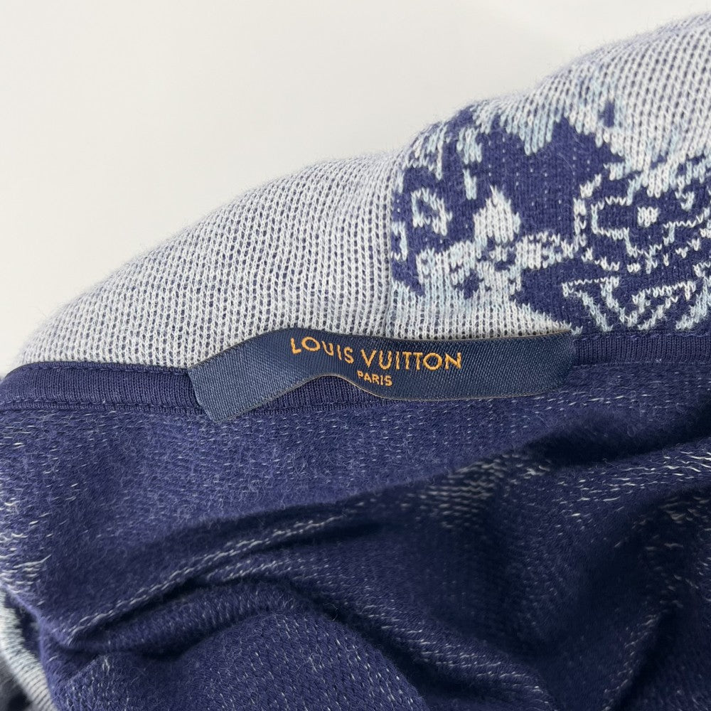 【開店SALE】 LOUIS VUITTON ルイヴィトン セットアップ モノグラムバンダナ スウェットパーカー ショートスリーブフーディパーカー ハーフパンツ 半ズボン アパレル 服 22SS 半袖 M ブルー 青 ホワイト 白 コットン メンズ【中古品】