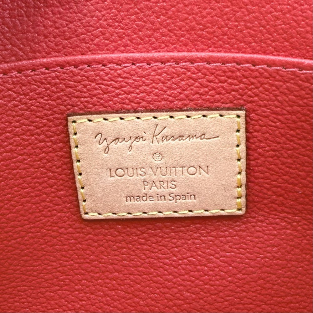 LOUIS VUITTON ルイヴィトン ポーチ ポシェット コスメティック 草間彌生 クサマヤヨイ 化粧ポーチ 水玉模様 ドット M47347 ブラウン 茶 レッド 赤 ゴールド金具 レディース【中古品】