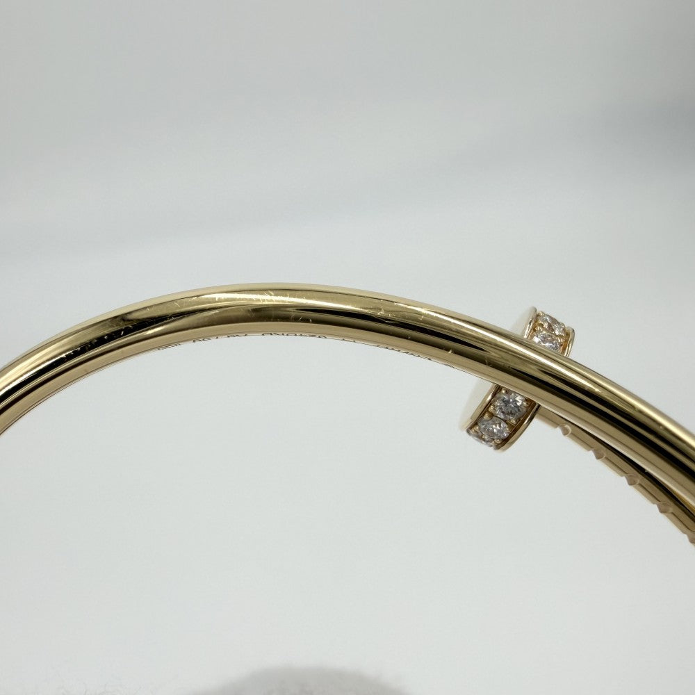 CARTIER カルティエ バングル ブレスレット ジュストアンクル スモールモデル 釘 18金 Au750 ジュエリー アクセサリー 14サイズ K18イエローゴールド ダイヤモンド0.18ct B6066114 レディース 約7.9g【中古品】