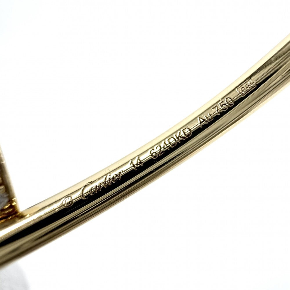 CARTIER カルティエ バングル ブレスレット ジュストアンクル スモールモデル 釘 18金 Au750 ジュエリー アクセサリー 14サイズ K18イエローゴールド ダイヤモンド0.18ct B6066114 レディース 約7.9g【中古品】