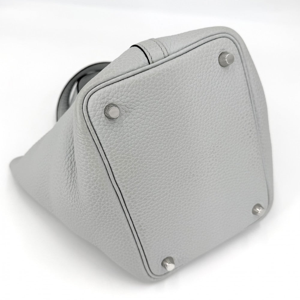 HERMES エルメス ハンドバッグ ピコタンロックPM ツイリー付き ライトブルー Z刻印 レザー ブルーペール シルバー金具 レディース 2021年【中古品】