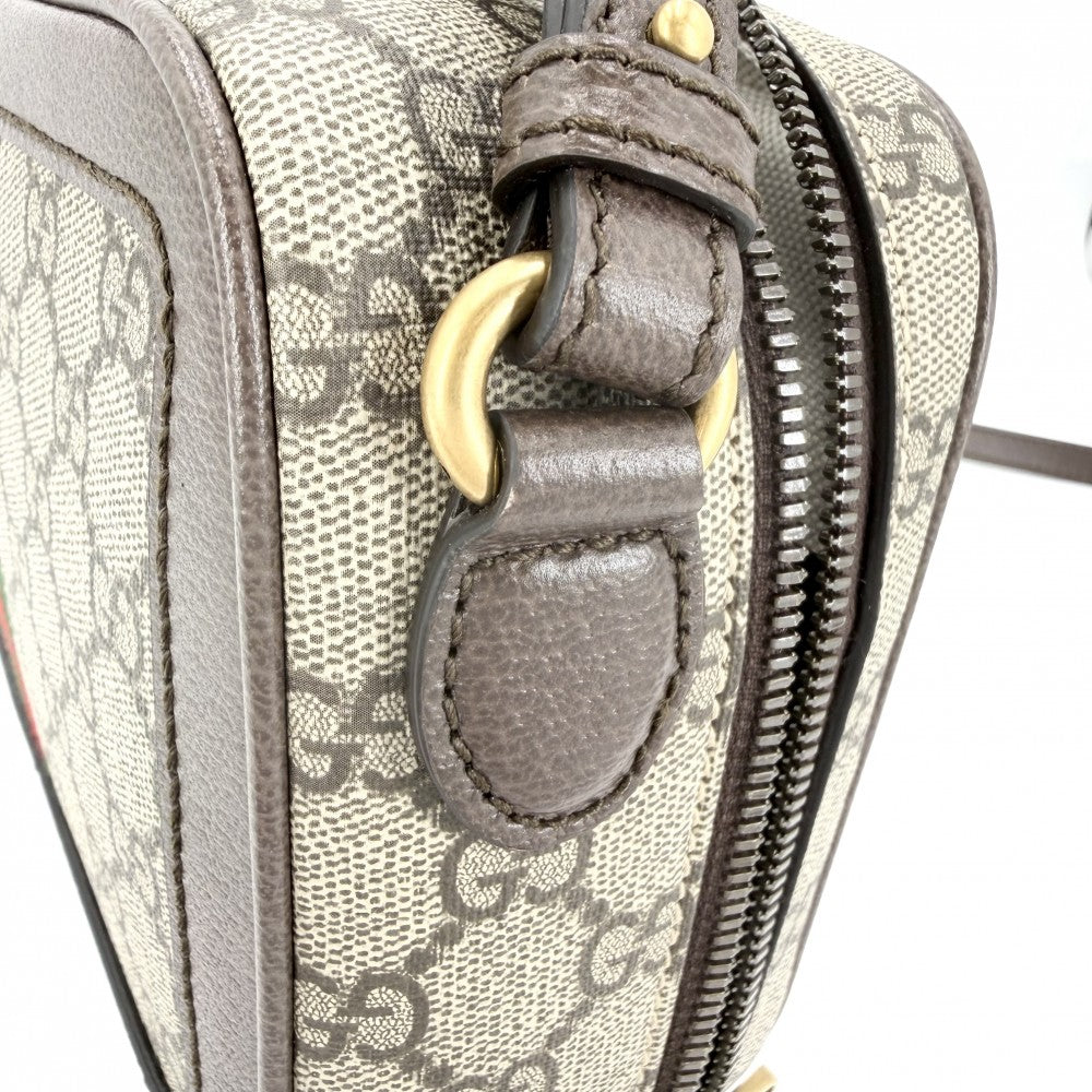 【開店SALE】 GUCCI グッチ ショルダーバッグ オフィディア スモール クロスボディバッグ 739392 GGスプリームキャンバス レザー ベージュ ブラウン 茶 シルバー金具 メンズ【中古品】