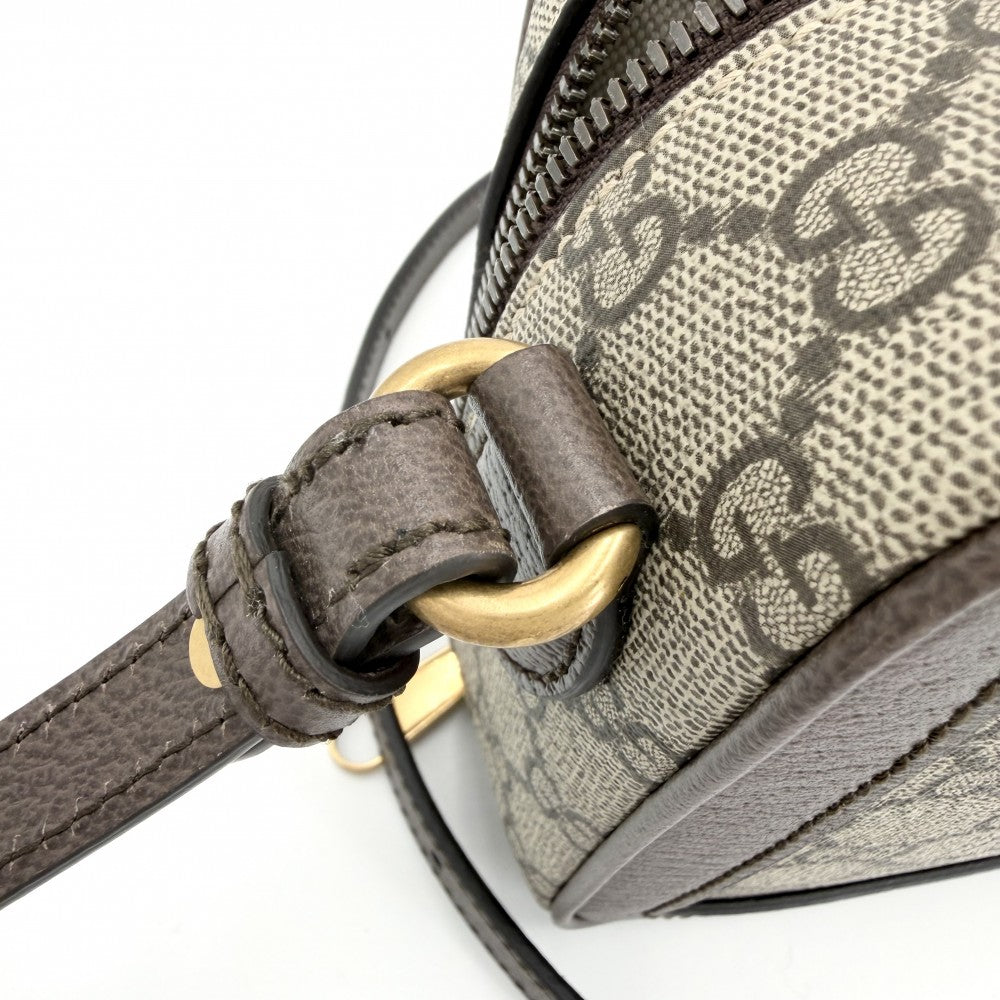 【開店SALE】 GUCCI グッチ ショルダーバッグ オフィディア スモール クロスボディバッグ 739392 GGスプリームキャンバス レザー ベージュ ブラウン 茶 シルバー金具 メンズ【中古品】