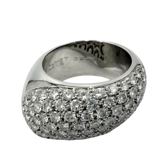 【開店SALE】 Chaumet ショーメ 指輪 ヴェニス LM リング ジュエリー アクセサリー Au750 18金WG K18ホワイトゴールド ダイヤモンド 約12.5号 レディース 約13.8g【中古品】