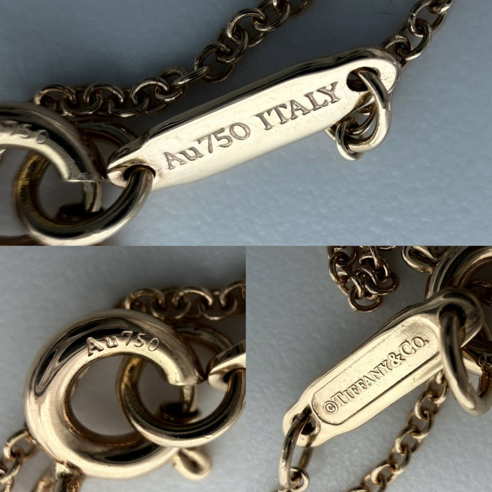 TIFFANY&Co. ティファニー ネックレス フルールド リス キーパー ジュエリー アクセサリー 18金PG Au750 K18ピンクゴールド ダイヤモンド レディース 約1.9g【中古品】