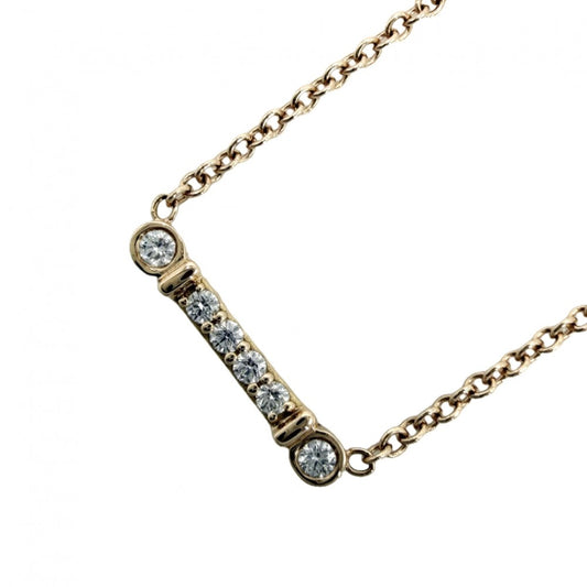 TIFFANY&Co. ティファニー ネックレス フルールド リス キーパー ジュエリー アクセサリー 18金PG Au750 K18ピンクゴールド ダイヤモンド レディース 約1.9g【中古品】
