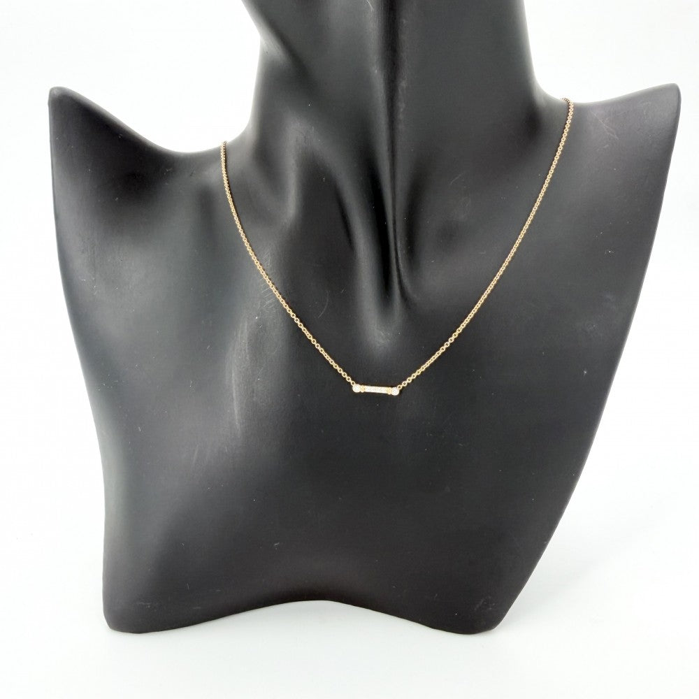 TIFFANY&Co. ティファニー ネックレス フルールド リス キーパー ジュエリー アクセサリー 18金PG Au750 K18ピンクゴールド ダイヤモンド レディース 約1.9g【中古品】