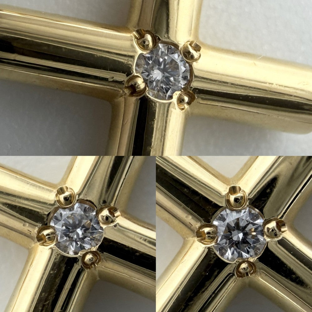 TIFFANY&Co. ティファニー ネックレス クロス ペンダント ジュエリー アクセサリー 18金YG Au750 1Pダイヤ K18イエローゴールド ダイヤモンド レディース 約3.4g【中古品】