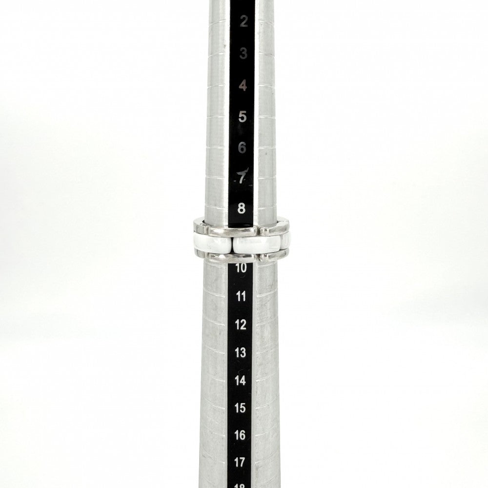 CHANEL シャネル 指輪 リング ウルトラ ジュエリー アクセサリー Au750 18金WG 56サイズ K18ホワイトゴールド セラミック 約9.5号 ホワイト 白 シルバー レディース 約9.9g【中古品】