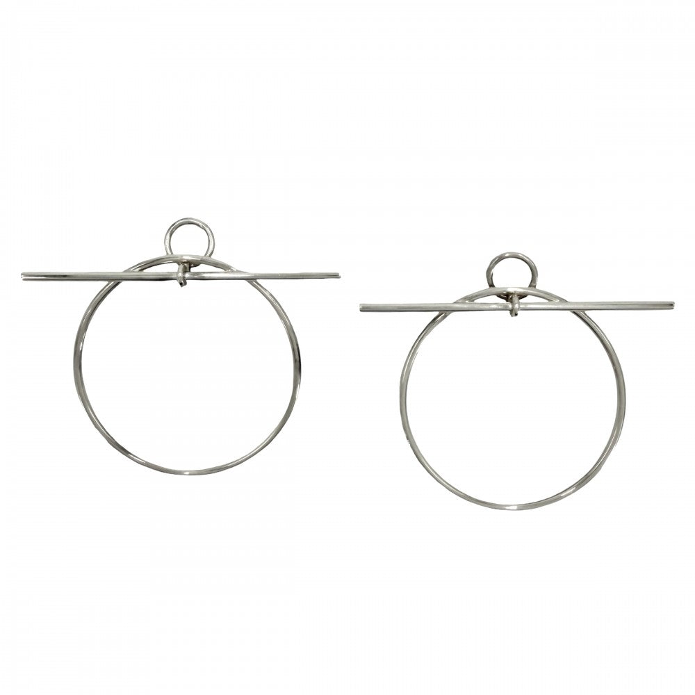 HERMES エルメス ピアス ループMM フープ アクセサリー ジュエリー シルバー925 レディース 約11.7g【中古品】