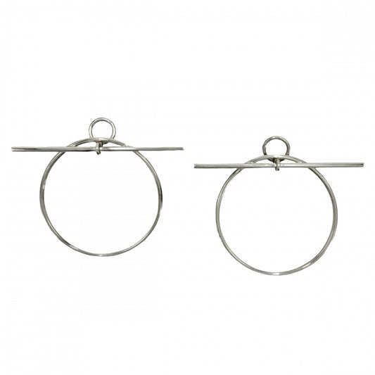 HERMES エルメス ピアス ループMM フープ アクセサリー ジュエリー シルバー925 レディース 約11.7g【中古品】
