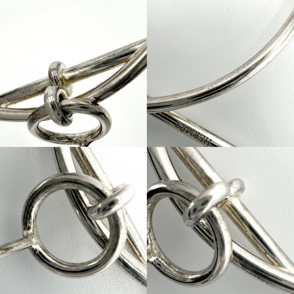 HERMES エルメス ピアス ループMM フープ アクセサリー ジュエリー シルバー925 レディース 約11.7g【中古品】