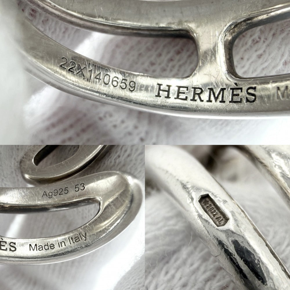 HERMES エルメス 指輪 シェーヌダンクル ツイストリング アクセサリー ジュエリー 小物 53サイズ シルバー925 約12.5号 メンズ 約8.2g【中古品】
