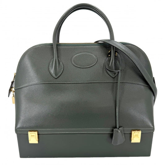 【開店SALE】 HERMES エルメス 2WAY マクファーソン ハンドバッグ ショルダーバッグ ○U刻印 レザー グリーン 緑 ゴールド金具 レディース 1991年【中古品】