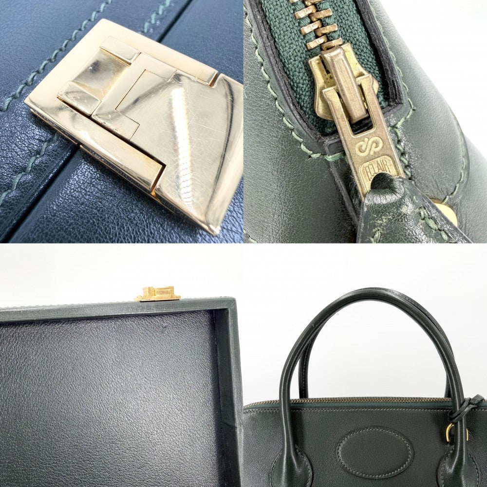 HERMES エルメス 2WAY マクファーソン ハンドバッグ ショルダーバッグ ○U刻印 レザー グリーン 緑 ゴールド金具 レディース 1991年【中古品】