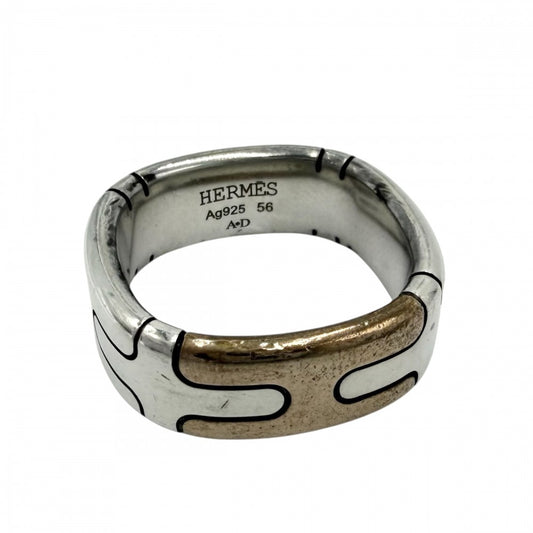 【開店SALE】 HERMES エルメス 指輪 ヘラクレス リング アクセサリー ジュエリー 小物 56サイズ コンビ シルバー925 ブロンズ 約15.5号 シルバー ゴールド メンズ 約12.3g【中古品】