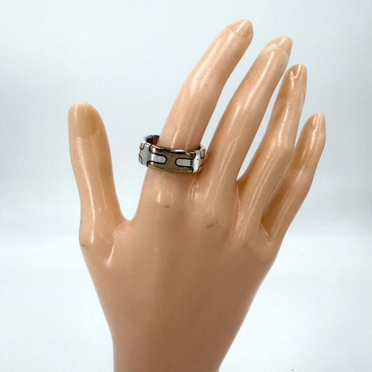 【開店SALE】 HERMES エルメス 指輪 ヘラクレス リング アクセサリー ジュエリー 小物 56サイズ コンビ シルバー925 ブロンズ 約15.5号 シルバー ゴールド メンズ 約12.3g【中古品】