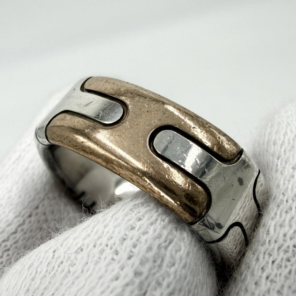 HERMES エルメス 指輪 ヘラクレス リング アクセサリー ジュエリー 小物 56サイズ コンビ シルバー925 ブロンズ 約15.5号 シルバー ゴールド メンズ 約12.3g【中古品】