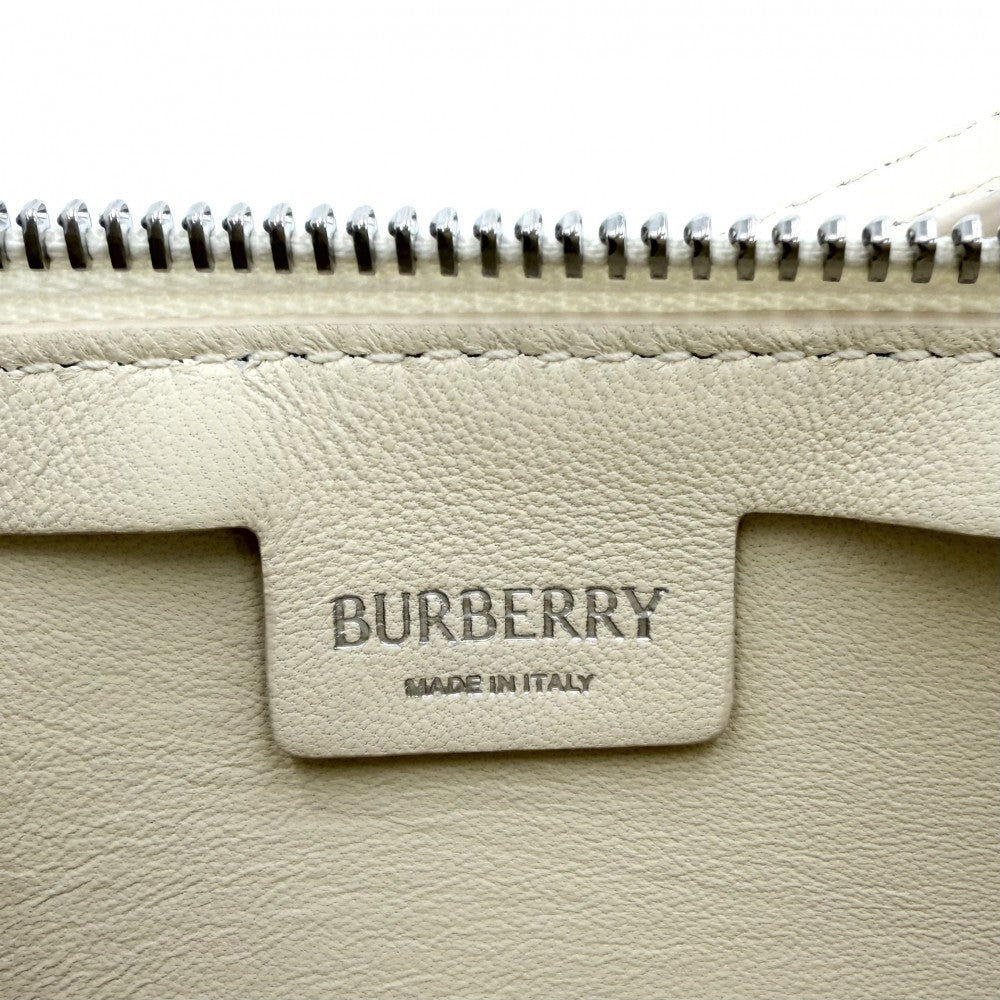 BURBERRY バーバリー ショルダーバッグ ミニ シールドスリングバッグ ミニバッグ ホワイト 80758521 レザー アイボリー シルバー金具 ユニセックス【中古品】