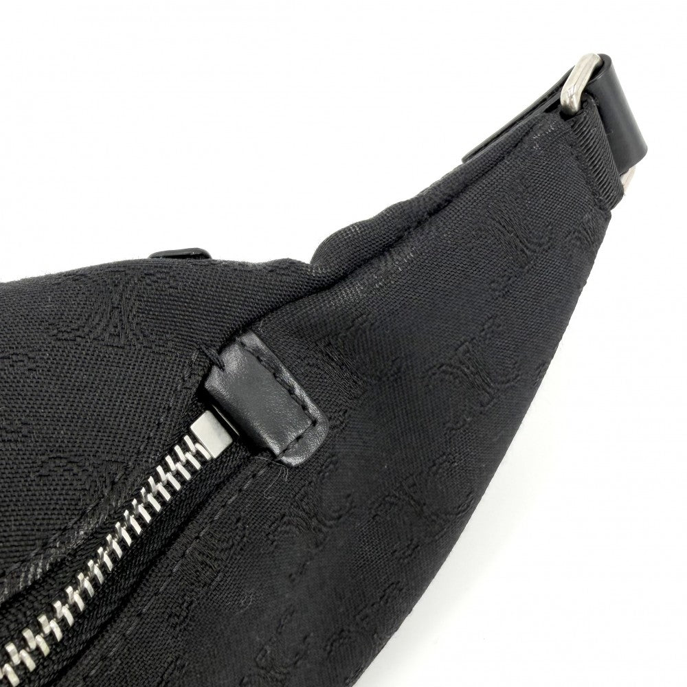 【開店SALE】 CELINE セリーヌ ボディバッグ トリオンフ ベルトバッグ ウエストバッグ キャンバス ブラック 黒 シルバー金具 メンズ【中古品】