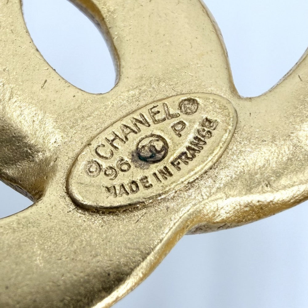 CHANEL シャネル ブローチ ココマーク アクセサリー ヴィンテージ ラウンド GP 96P ゴールド レディース 約21.3g 1996年【中古品】