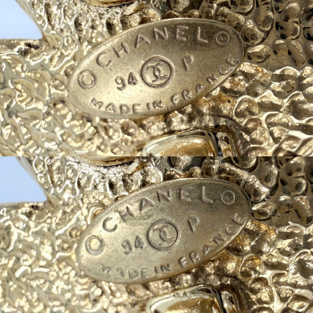 【開店SALE】 CHANEL シャネル イヤリング ココマーク スイング グリポア アクセサリー ヴィンテージ GP カラーストーン フェイクパール 94P ゴールド ブルー 青 レディース 約40.5g 1994年【中古品】
