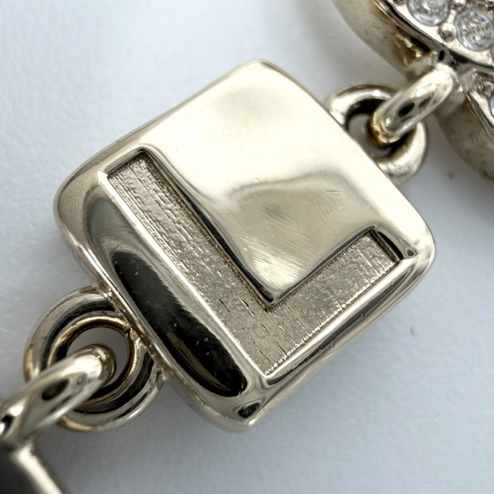 CHANEL シャネル ネックレス ココマーク ロゴ チョーカー アクセサリー GP ラインストーン I24C ゴールド レディース 約44.5g 2024年【中古品】