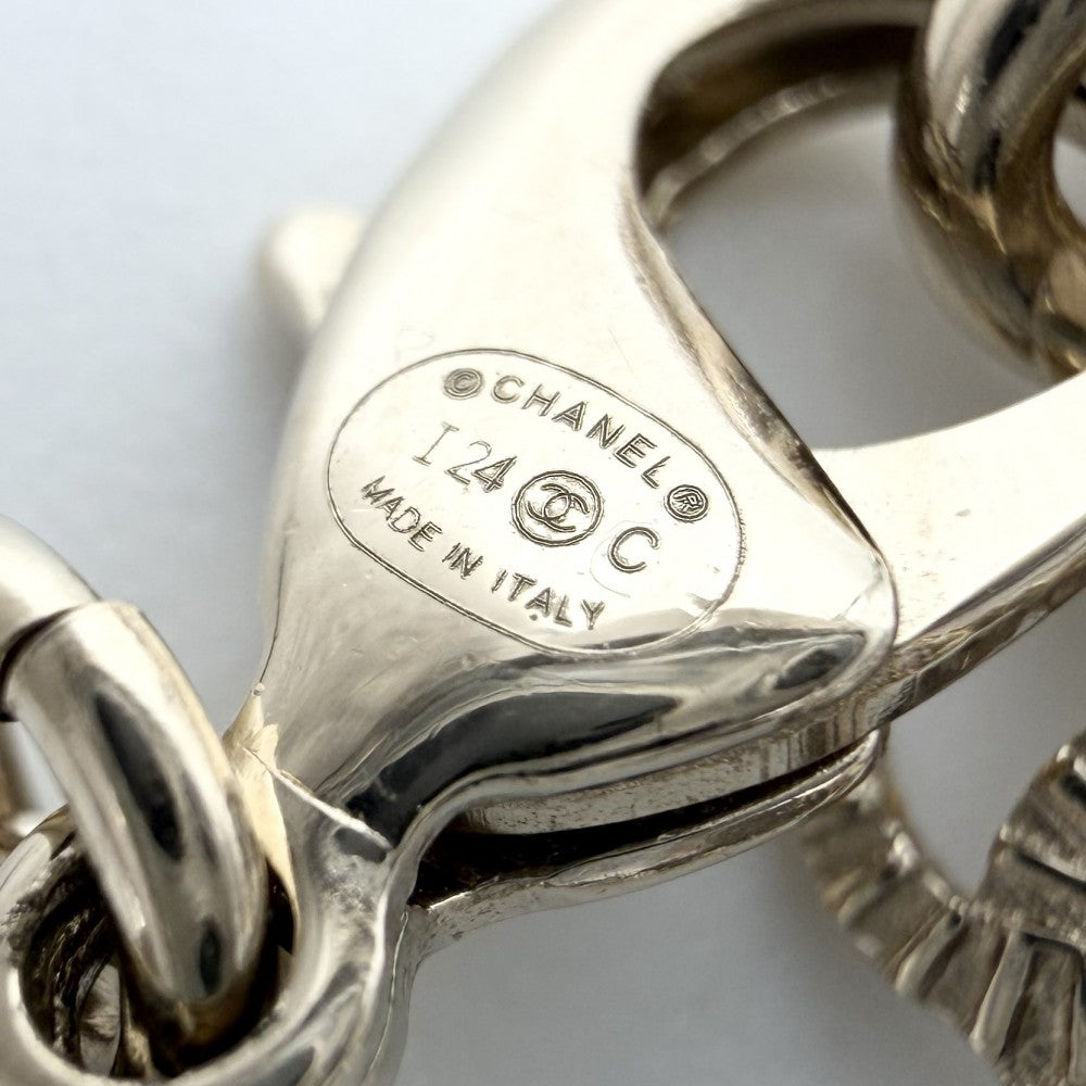 CHANEL シャネル ネックレス ココマーク ロゴ チョーカー アクセサリー GP ラインストーン I24C ゴールド レディース 約44.5g 2024年【中古品】