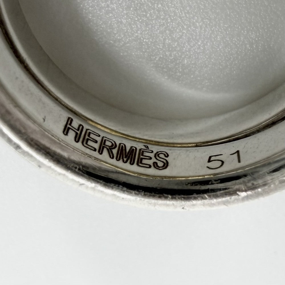 【開店SALE】 HERMES エルメス 指輪 オランプリング 51サイズ アクセサリー ジュエリー 小物 ヴィンテージ Au750 18金 シルバー925 K18ゴールド 約9号 ゴールド シルバー レディース 約9.1g【中古品】