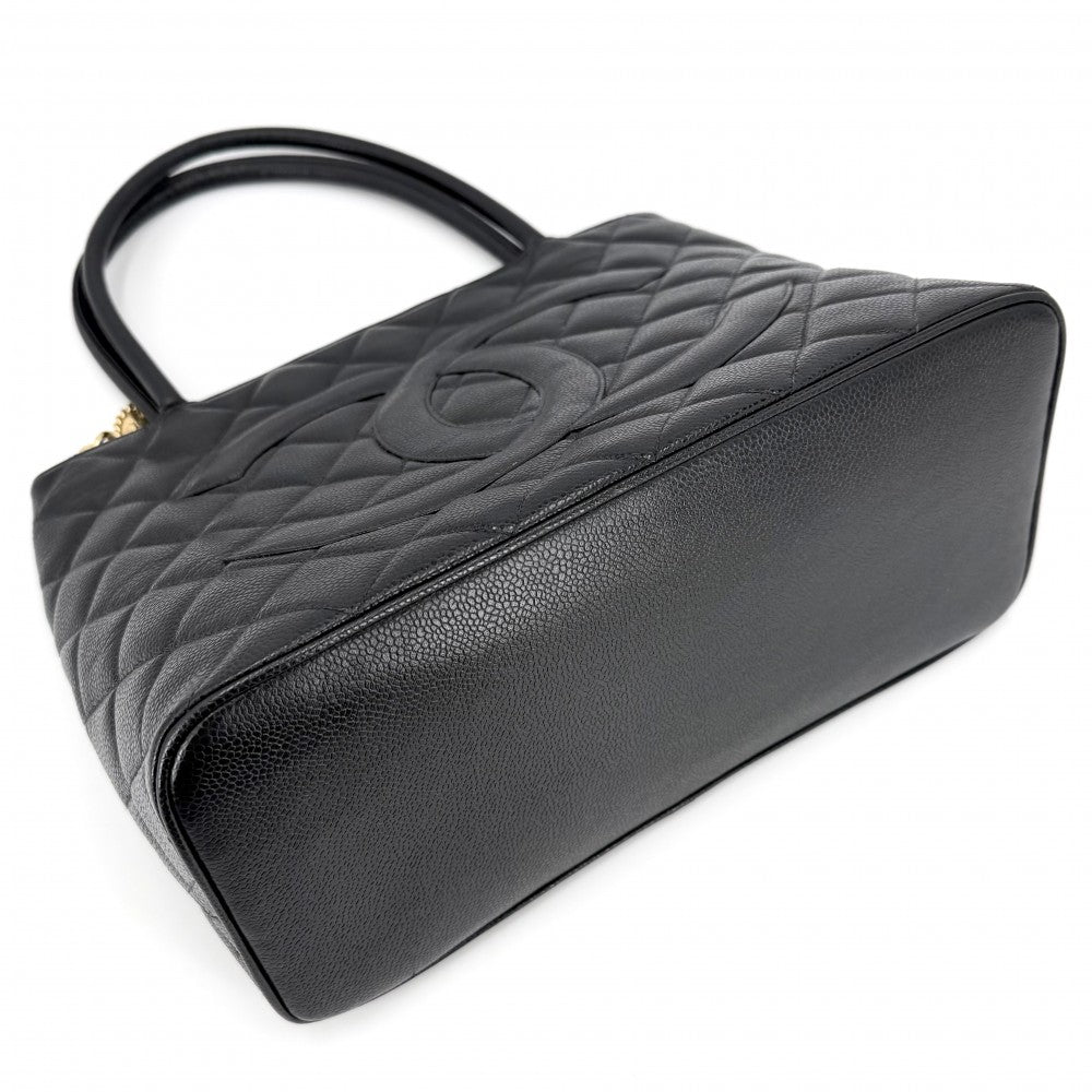 【開店SALE】 CHANEL シャネル トートバッグ マトラッセ 復刻トート ハンドバッグ ココマーク A01804 キャビアスキン ブラック 黒 ゴールド金具 レディース【中古品】