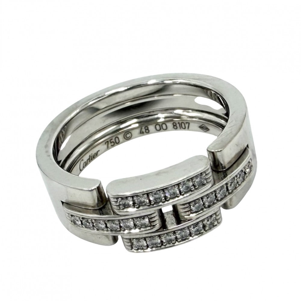 【開店SALE】 CARTIER カルティエ 指輪 リング マイヨンパンテール ジュエリー アクセサリー 18金 WG 750 48サイズ シルバー K18ホワイトゴールド ダイヤモンド 約8号 レディース 約7.7g【中古品】