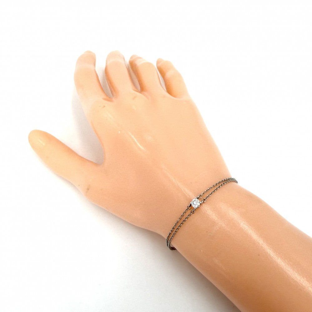【開店SALE】 TIFFANY&Co. ティファニー ブレスレット ソリティア ジュエリー アクセサリー 一粒ダイヤ Pt950プラチナ ダイヤモンド約0.17ct レディース 約1.8g【中古品】