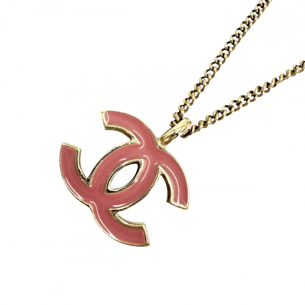 CHANEL シャネル ネックレス チェーン ココマーク アクセサリー GP 01A ゴールド ピンク レディース 約6.1g 2001年【中古品】