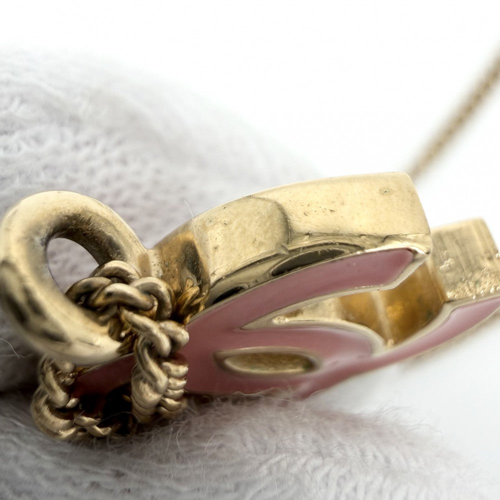 CHANEL シャネル ネックレス チェーン ココマーク アクセサリー GP 01A ゴールド ピンク レディース 約6.1g 2001年【中古品】