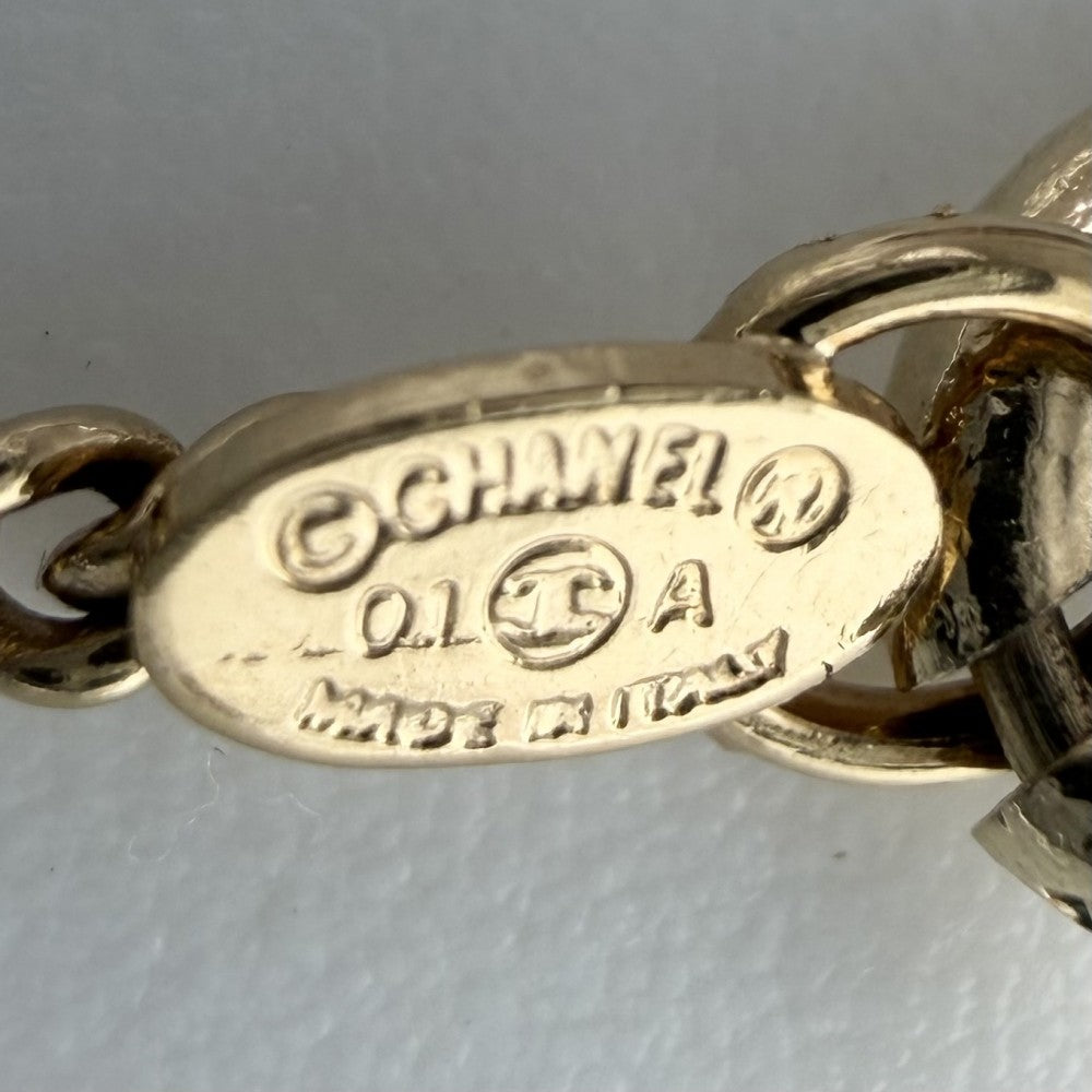 CHANEL シャネル ネックレス チェーン ココマーク アクセサリー GP 01A ゴールド ピンク レディース 約6.1g 2001年【中古品】