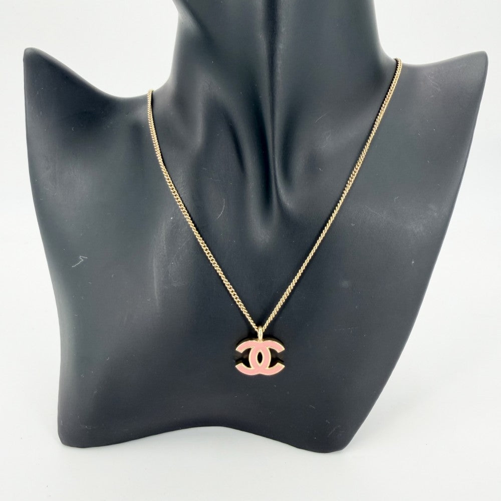 CHANEL シャネル ネックレス チェーン ココマーク アクセサリー GP 01A ゴールド ピンク レディース 約6.1g 2001年【中古品】