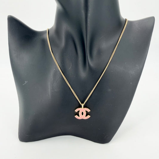 CHANEL シャネル ネックレス チェーン ココマーク アクセサリー GP 01A ゴールド ピンク レディース 約6.1g 2001年【中古品】
