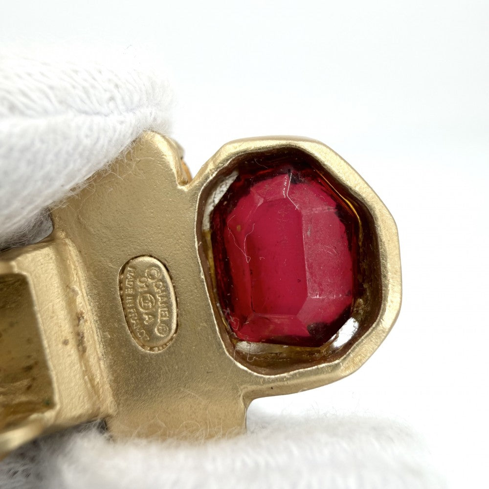 CHANEL シャネル イヤリング グリポア ココマーク ヴィンテージ アクセサリー ココ GP カラーストーン 01A ゴールド マルチカラー レディース 約19.4g 2001年【中古品】