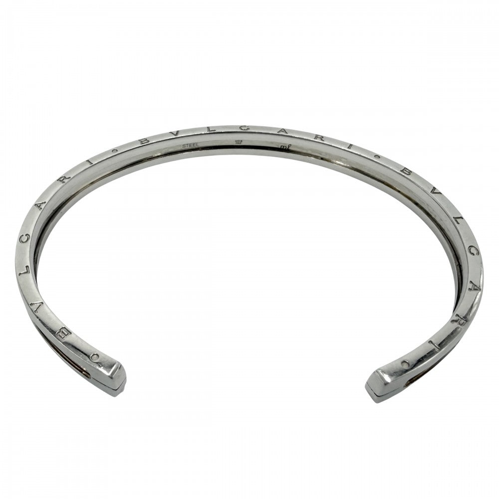 BVLGARI ブルガリ ブレスレット ビーゼロワン ジュエリー アクセサリー B-zero 1 オープン バングル Au750 PG 18金 ステンレススチール K18ピンクゴールド ゴールド シルバー レディース 約15.9g【中古品】