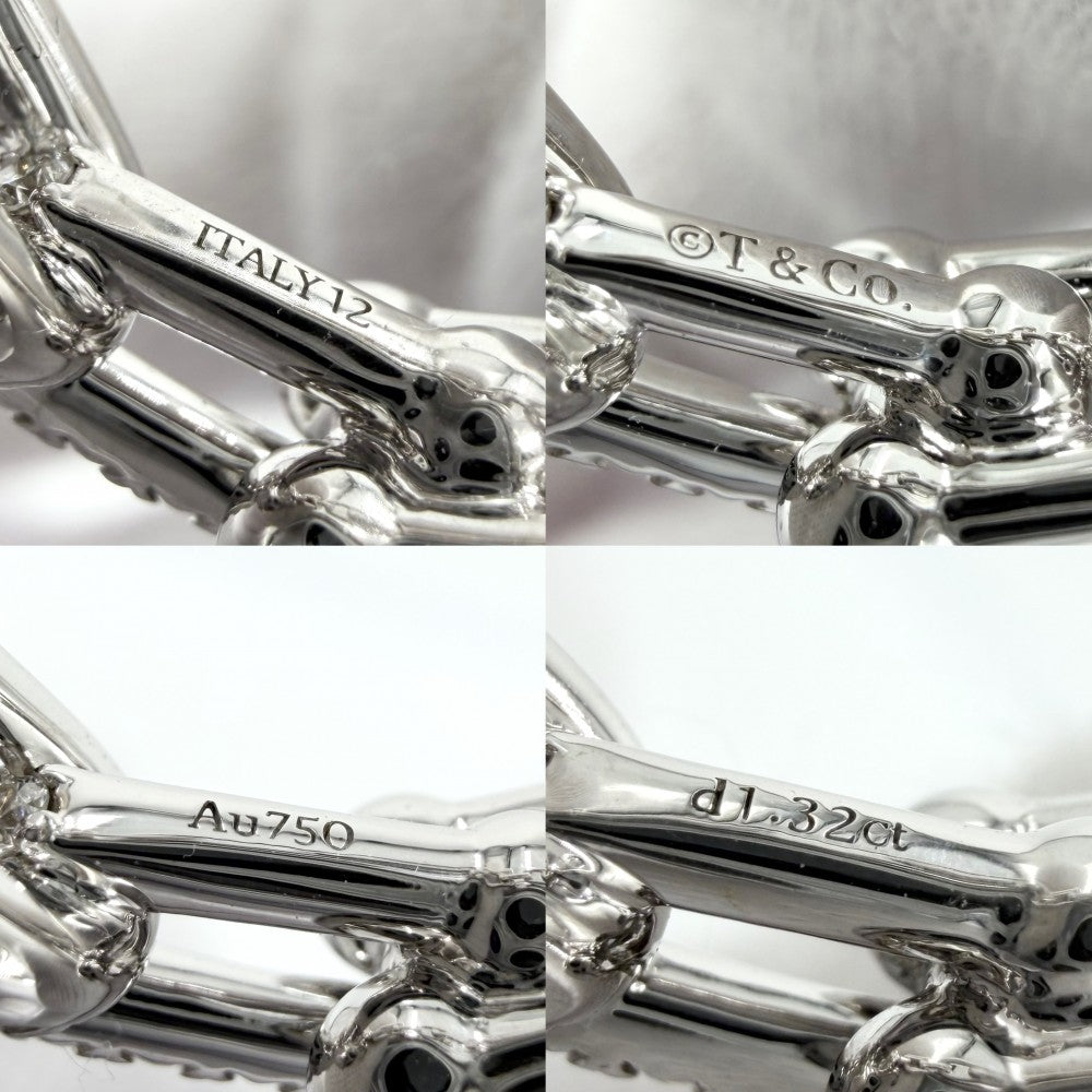 TIFFANY&Co. ティファニー 指輪 ハードウェア スモール リンク リング ジュエリー アクセサリー パヴェ K18ホワイトゴールド ダイヤモンド1.32ct 約8号 72671333 レディース 約7.7g【中古品】