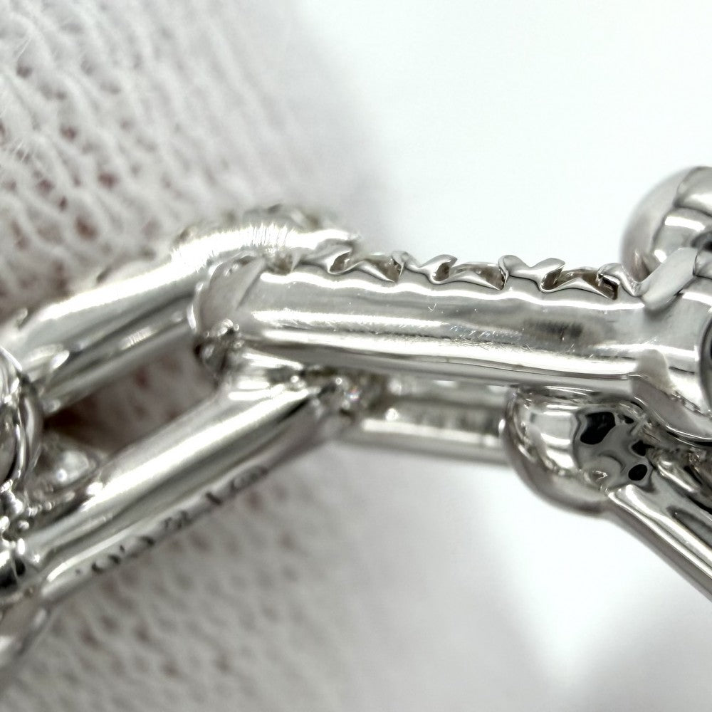 TIFFANY&Co. ティファニー 指輪 ハードウェア スモール リンク リング ジュエリー アクセサリー パヴェ 18金WG Ag925 K18ホワイトゴールド ダイヤモンド1.32ct 約8号 72671333 レディース 約7.7g【中古品】