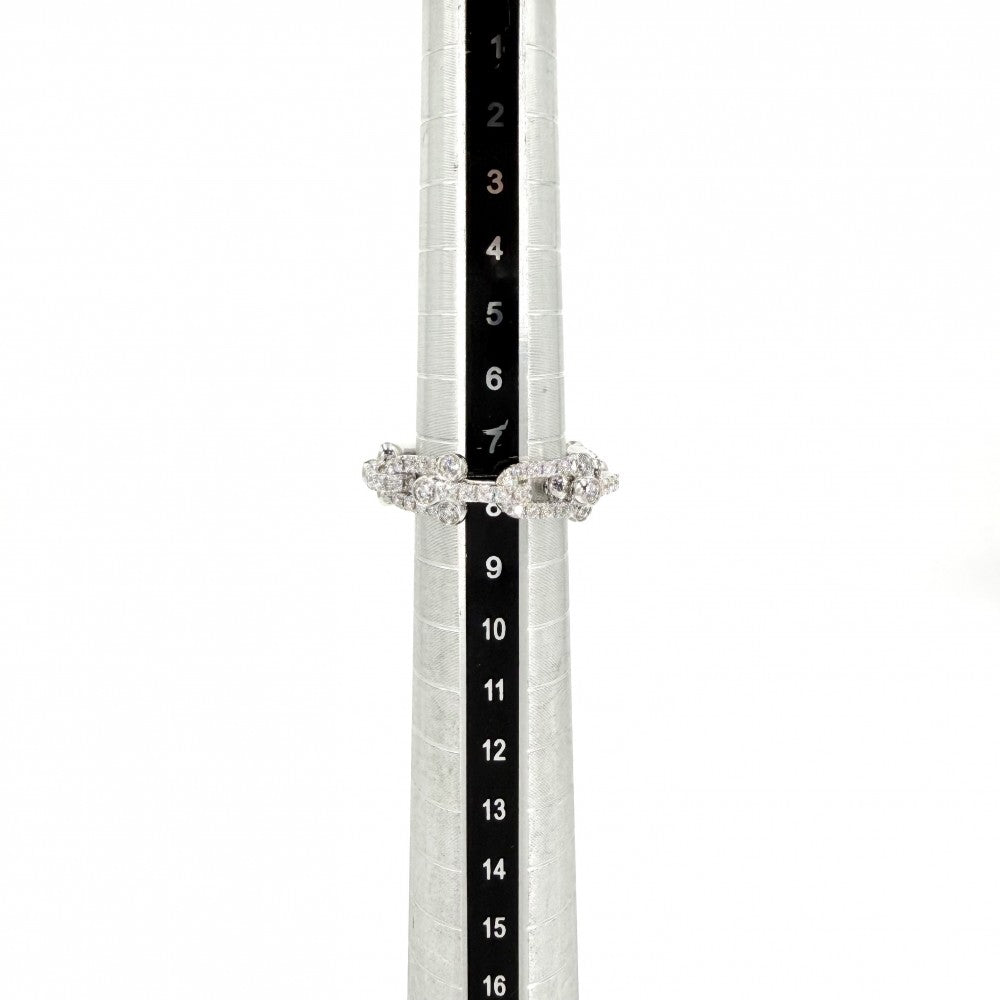 TIFFANY&Co. ティファニー 指輪 ハードウェア スモール リンク リング ジュエリー アクセサリー パヴェ 18金WG Ag925 K18ホワイトゴールド ダイヤモンド1.32ct 約8号 72671333 レディース 約7.7g【中古品】